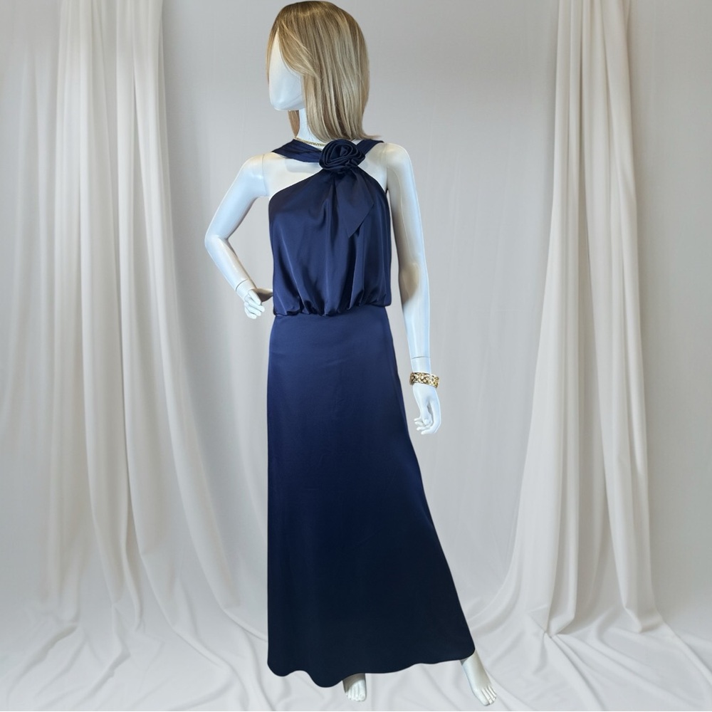 Max & Cleo Blue Halter Cocktail Gown - Picture 9 of 9